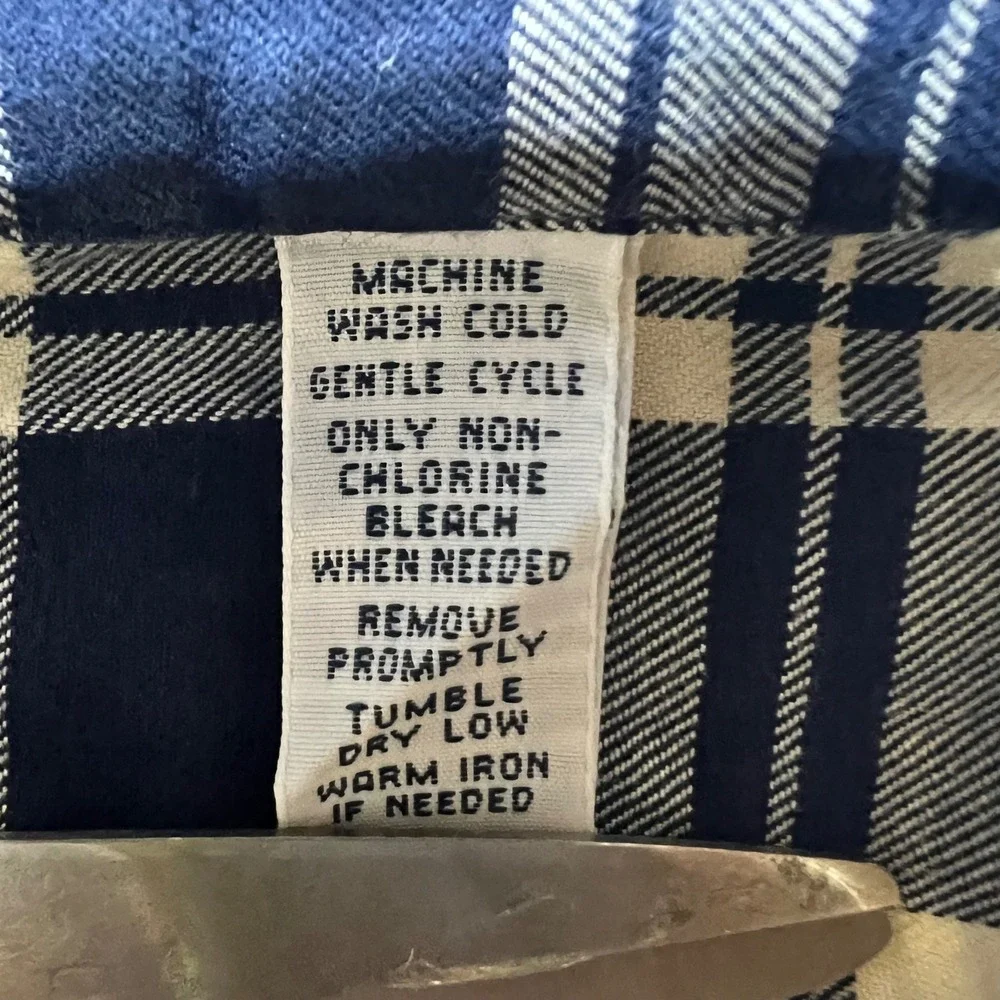 Pony Polo Ralph Lauren Mens Large Navy White Plaid Cotton Button Down Shirt Sz L